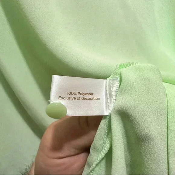 Decree NWT XL Women's Blouse Tank Lime Green Off the Shoulder Lace Shirt Casual - Picture 13 of 14